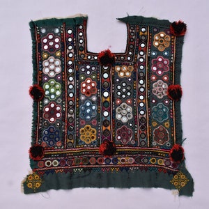Vintage Handmade Banjara Neck Yoke with mirror work and embroidery,Beautiful handmade patch to embellish your jacket, shirt and denim 25
