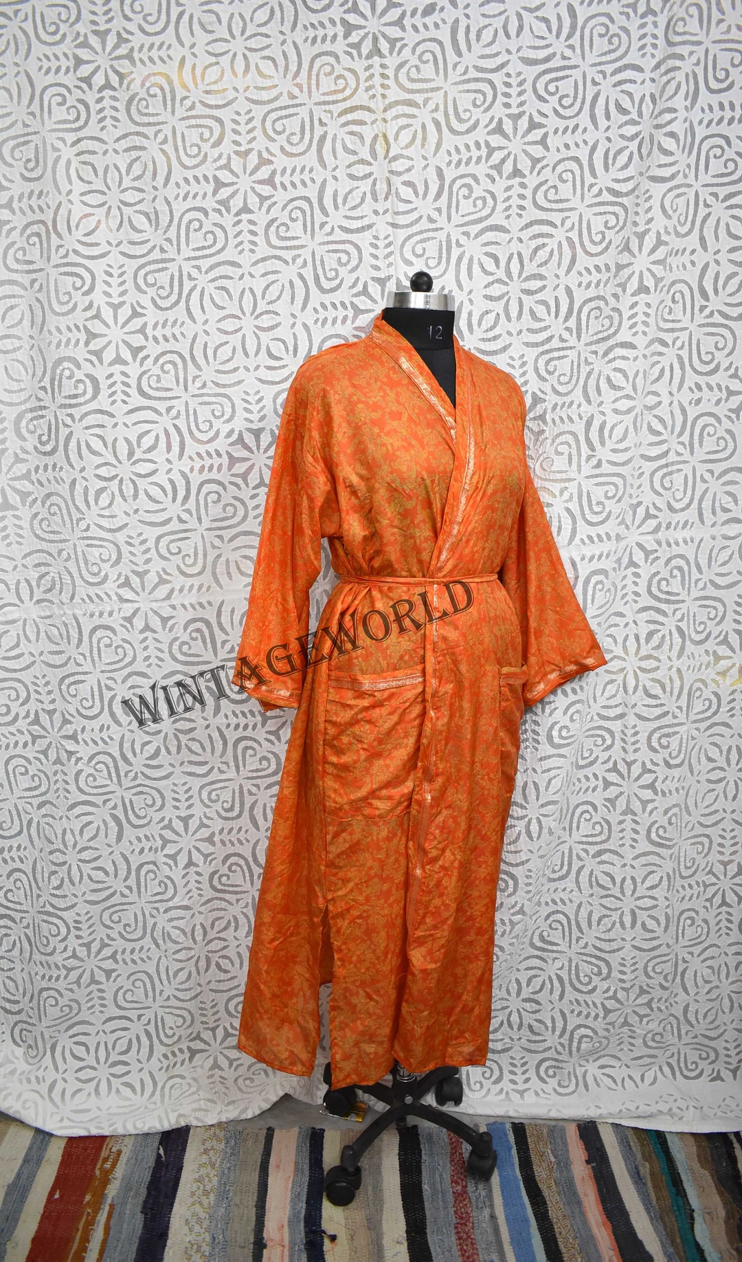 Recycle Floral Swimsuit Kimono Summer Wear Silk Cardigan Etsy