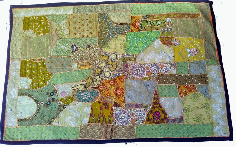 Wall art Vintage Beaded work Wall hanging Patchwork wall tapestry,wall hanging for home decor,welcome tapestry,Bohemian Door Hanging