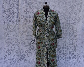 Recycle Cotton Kimono jacket,Cotton robe,Japanese clothing/Kimono robe/japanese kimono/Kimono dress/kimono cardigan/Japanese gifts /Japanese