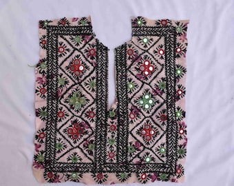 Vintage Beautiful Hand Embroidery and Beads Work Neck Yoke / A Fabric to Embellish your Clothing and Interior. handmade patch 14