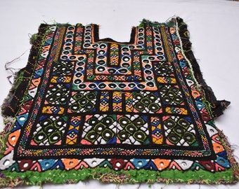 Boho Tribal Beaded Banjara Ethnic Patch, Denim Patch, Beads Star Design Patch, Handmade Glass Bead Embroidery Textile 45