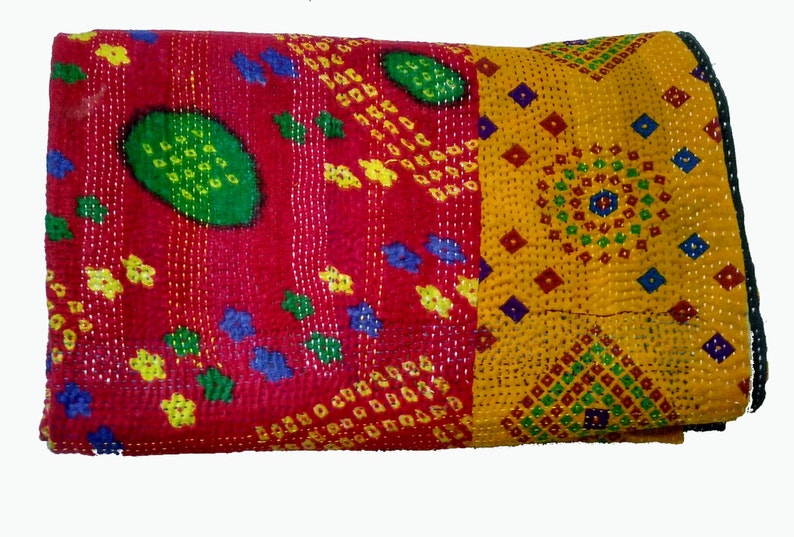 Kantha,Kantha Quilt,Picnic throw,Bedcover,Bed Cover,Table Cloth,throw,Picnic Sheet,Yoga Mat,sheet,baby Quilt,blanket,picnic blanket,sheet image 1