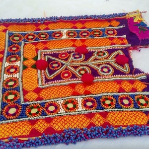 Banjara Vintage yoke,Mirror Work yoke,Handmade Applique for dress ,Embroidered Yoke ,yoke,vintage fabric,Designing fabric,vintage fabric