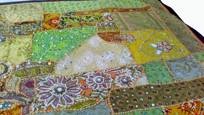 Wall art Vintage Beaded work Wall hanging Patchwork wall tapestry,wall hanging for home decor,welcome tapestry,Bohemian Door Hanging