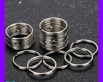 15/20/25/28/30/32mm Stainless Steel Metal Key Holder Split Ring Keychain Keyring