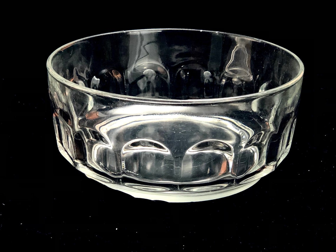 A Heavy Thumbprint Glass Bowl Made by Arcoroc France. One Etsy