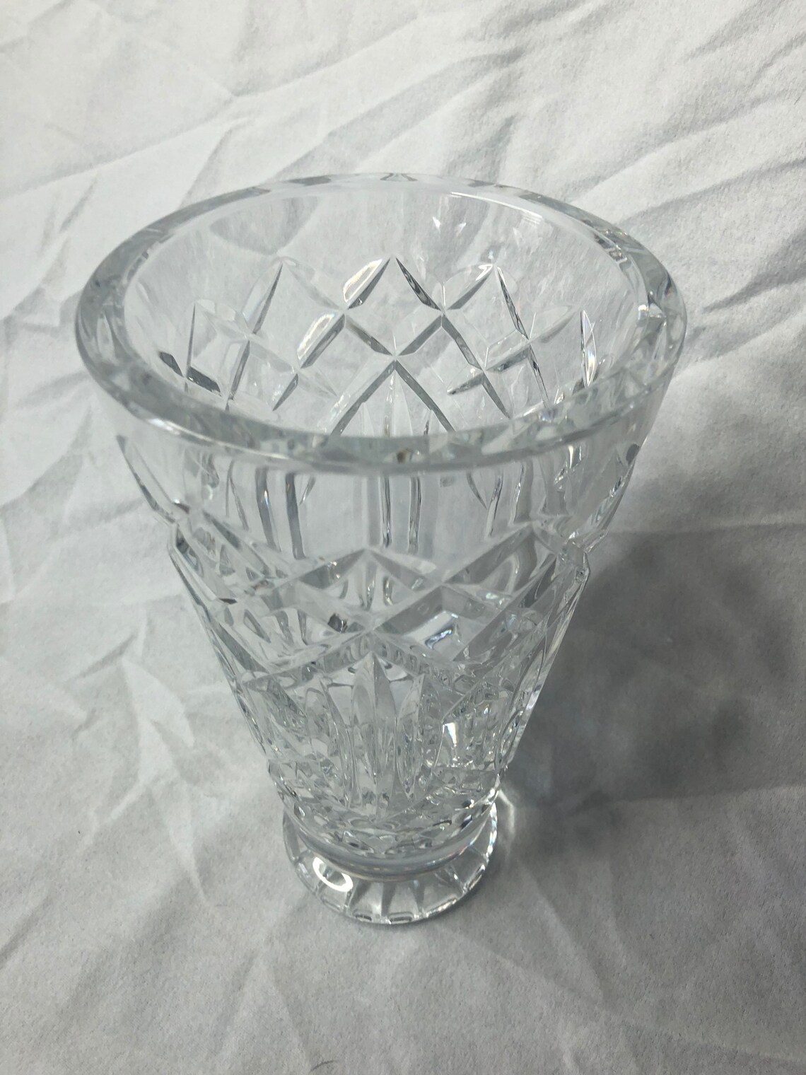 One 1 Very Heavy lead Crystal Vase. Etsy