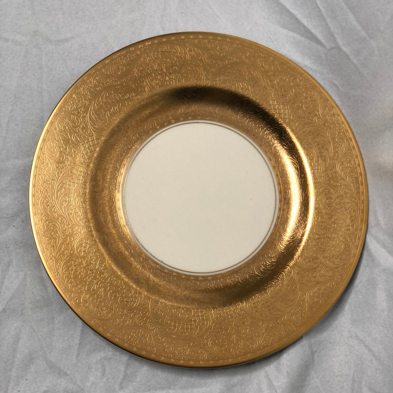 Picard Plates with 3 Inch 22 karat gold encrusted edge Etsy