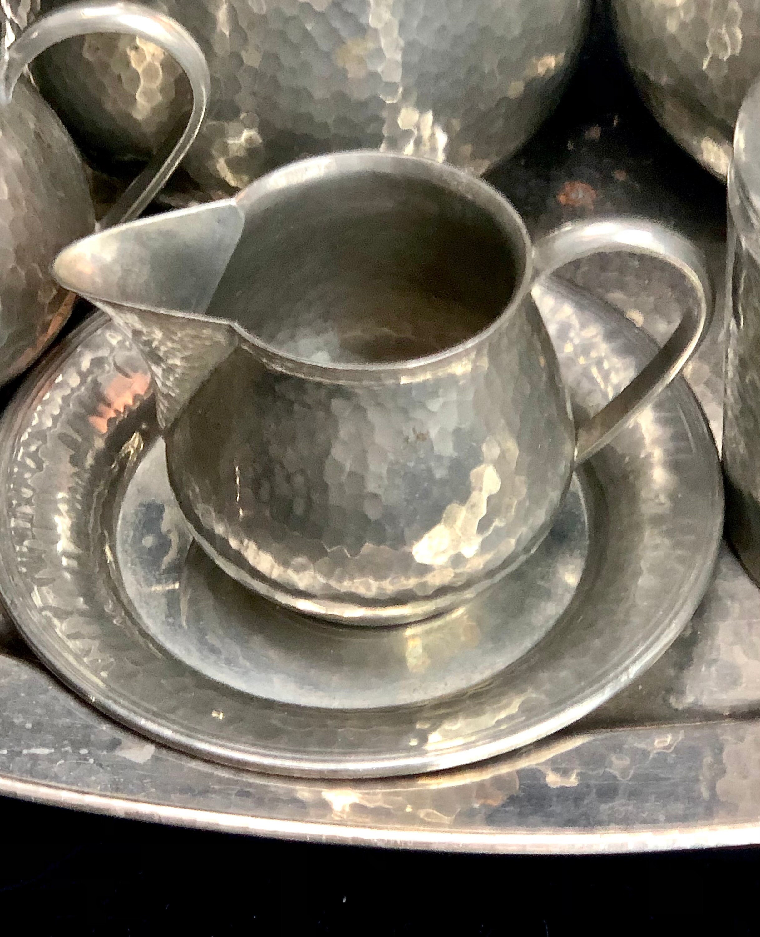 English Hammered Pewter Tea Set Etsy