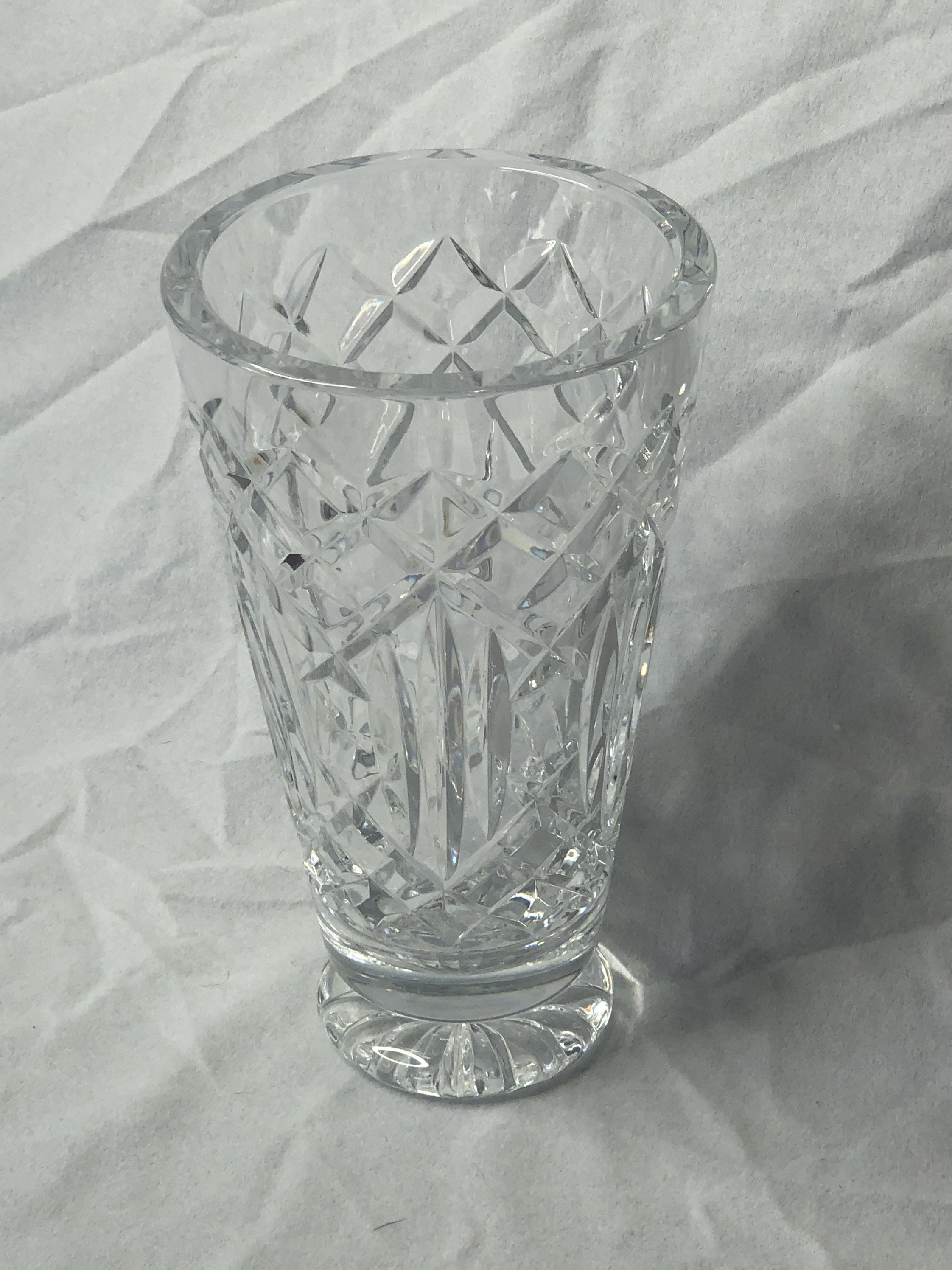 One 1 Very Heavy lead Crystal Vase. Etsy