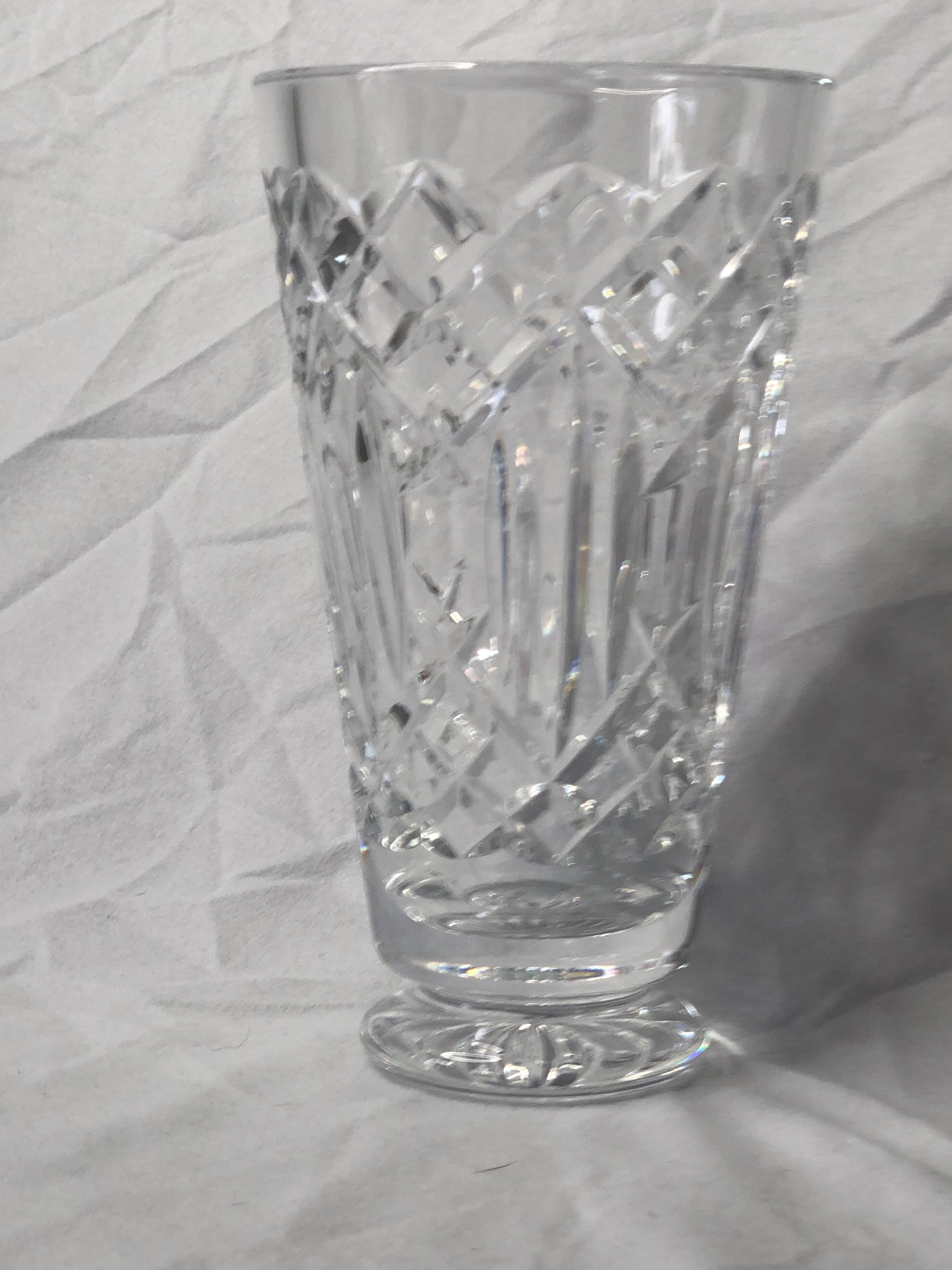 One 1 Very Heavy lead Crystal Vase. Etsy
