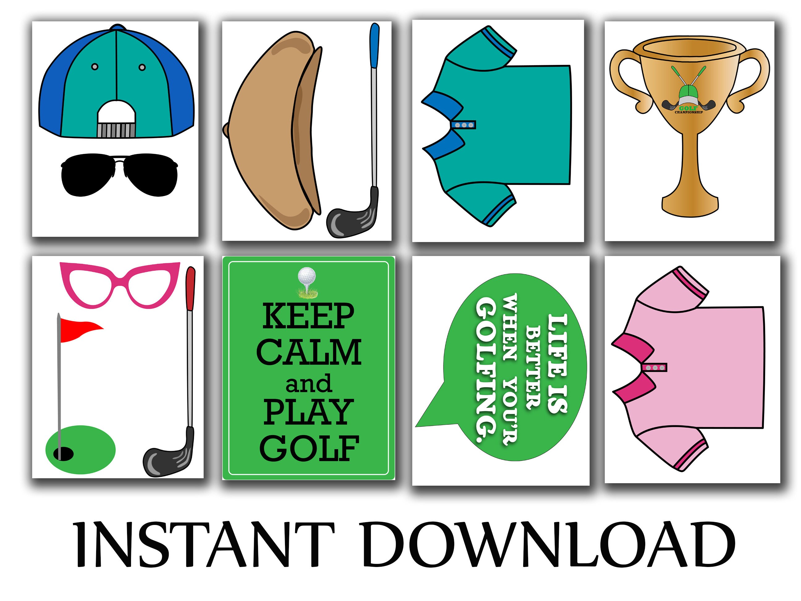 Golf Party Photo booth Props: PRINTABLE GOLF PROP | Etsy