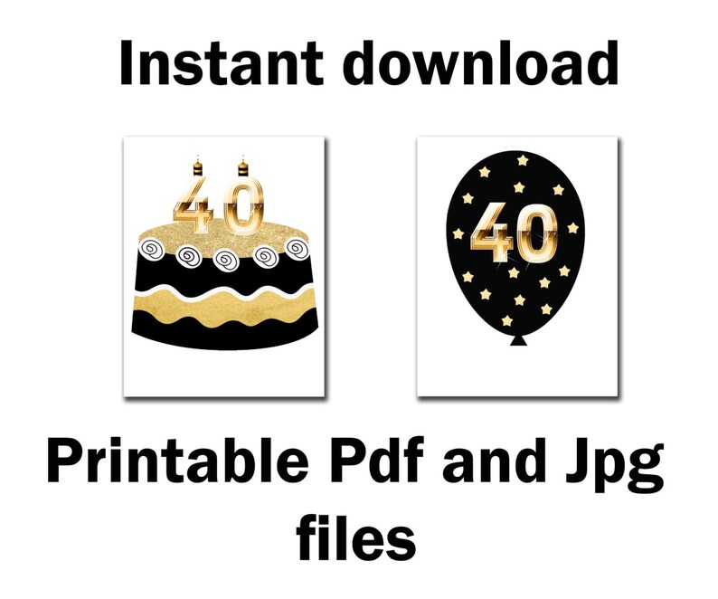 40th Birthday Photo Booth Props: printable PARTY Props Party Supplies ...