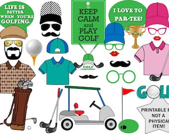 Golf Party Photo Booth Props: Printable Golfing Costume (Digital Download)