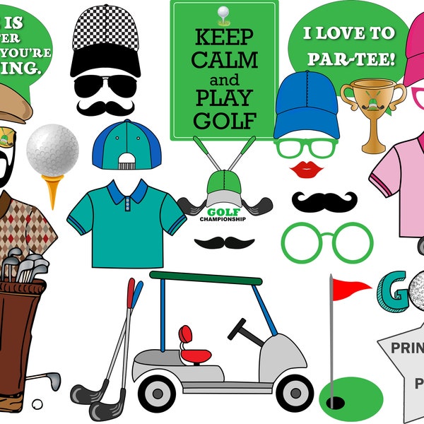 Golf Party Photo booth Props: "PRINTABLE GOLF PROP" Golf Printable,Sports photo props,Golf Photobooth,Wedding Photo prop,Photobooth Props