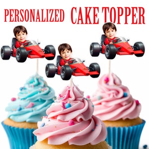 Car Driver Cupcake Topper, Personalized Car Driver Face Cupcake Topper Printable Custom Photo Car Driver Cupcake Topper, Birthday Decor