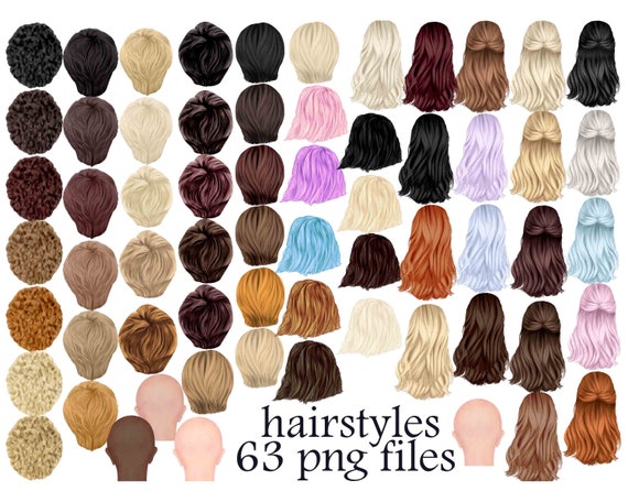 Hairstyles Clipart Girls Hair Clipart Hair Clip Art Womans - Etsy