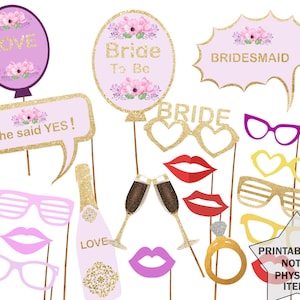 Printable Bridal Shower Photo Booth Props Bride Photobooth Props Bachelorette Printable Props Bachelorette Party Bride To Be
