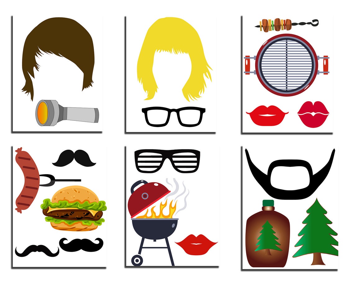 Camping Party Photo Booth Props: printable CAMPING Props Camper Photo ...
