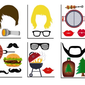 Camping Party Photo Booth Props: printable CAMPING Props Camper Photo ...