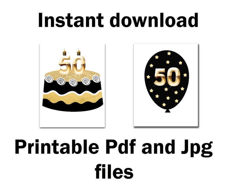 50th Birthday Photo Booth Props: printable PARTY Props Party Supplies ...