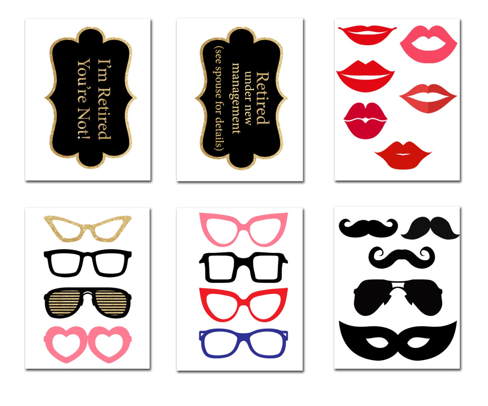 Retirement Photo Booth Props: printable PARTY Props Retirement ...