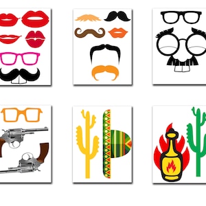 Mexican Fiesta Photo Booth Props: "printable MEXICAN Props" Cinco De ...