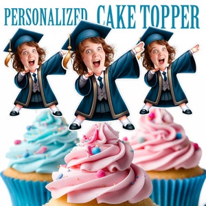 Graduate Cupcake Topper, Personalized Graduate Face Cupcake Topper, Printable Custom Photo Graduate Cupcake Topper, Graduation Decor