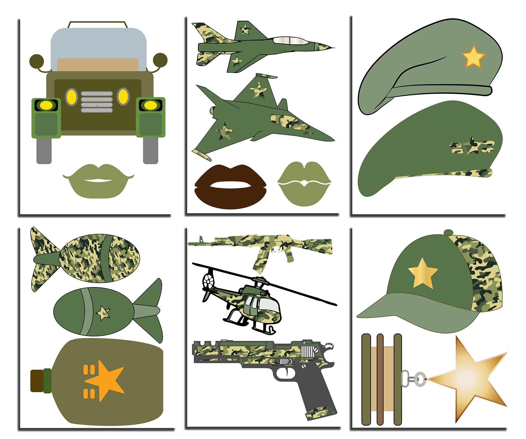 Army Photo Booth Props: Military Party Decorations (digital Download ...
