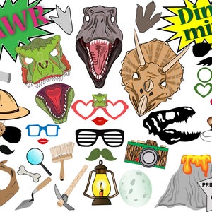 Dinosaur Photo Booth Props: &quot;PRINTABLE DINOSAUR PROP&quot; Kids Party Props,Dinosaur mask,Dinosaur Party,Dinosaur theme party,Dino birthday party