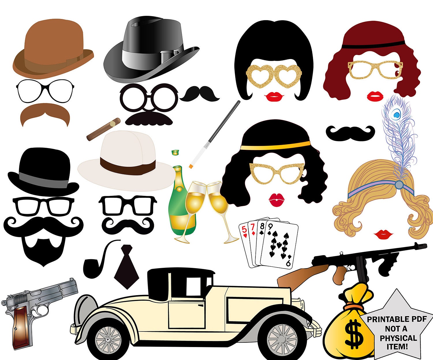 Prohibition Photo Booth Props great GATSBY Props Etsy