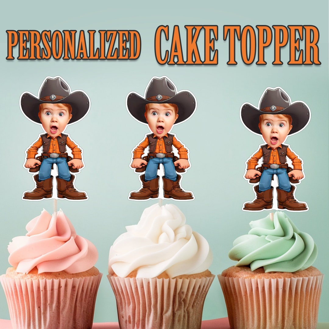 Cowboy Cupcake Topper, Personalized Cowboy Cupcake Topper, Printable ...