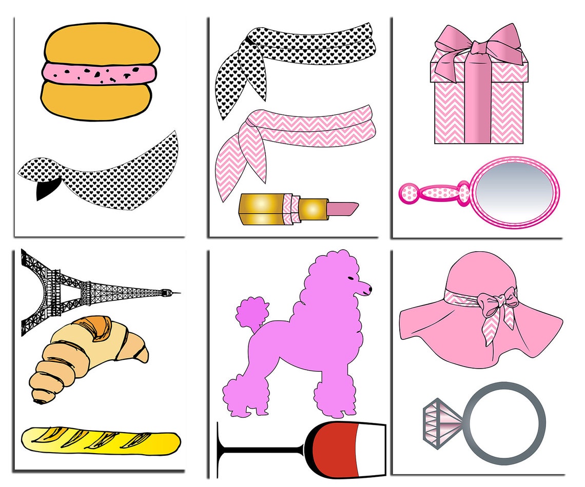 Paris Photo Booth Props: paris PHOTO Props Printable France Photo Booth ...