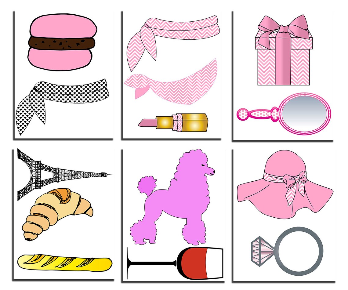 Paris Photo Booth Props: paris PHOTO Props Printable France Photo Booth ...