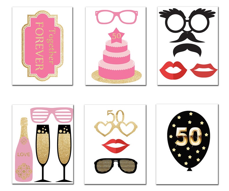 50th Anniversary Party Photo Booth Prop: anniversary Props Party ...