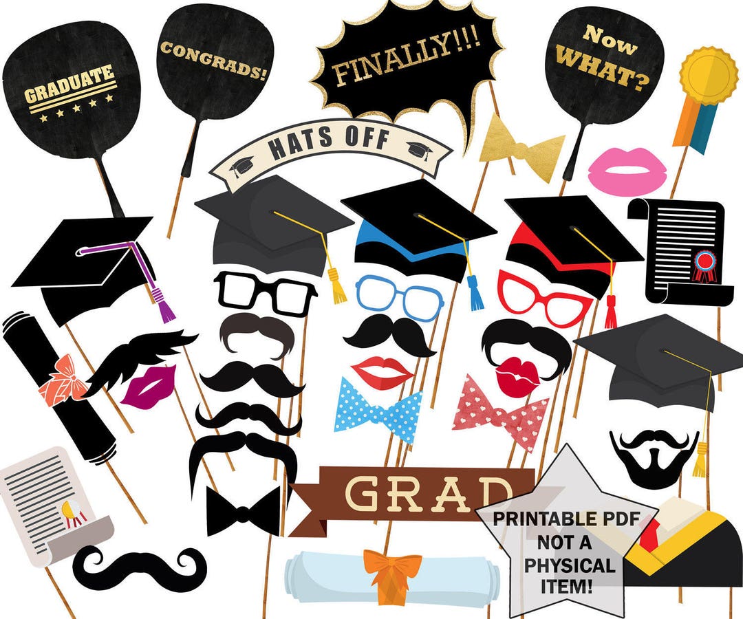 Graduation Photo Props printable PHOTO Props Graduation Photo Booth
