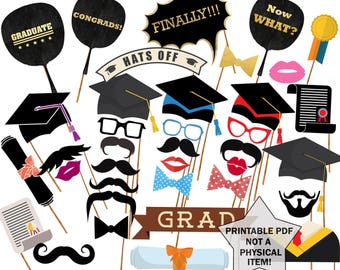 Accessori per photo booth di laurea: 38 modelli stampabili (PDF e JPG)
