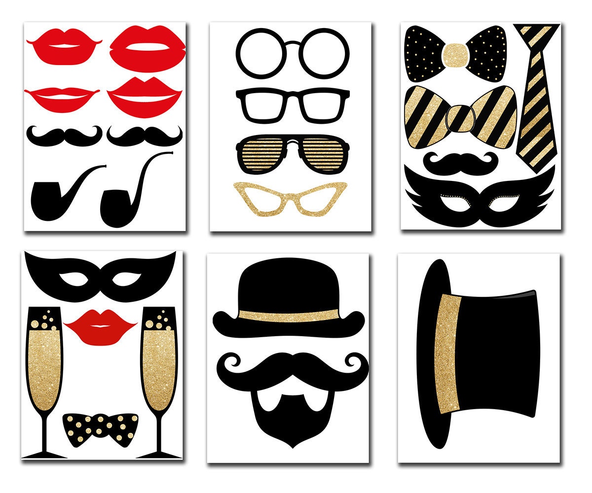 50th Birthday Photo Booth Props: printable PARTY Props Party Supplies ...