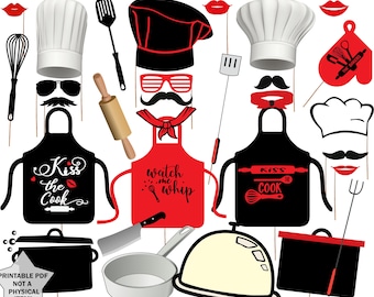 Chef Party Photo Booth Props: Baking Theme (Digital Download)