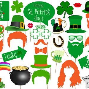 St. Patrick's Day Photo Booth Props: "irish PHOTO Props" Irish Party Props,printable St. Patrick ...