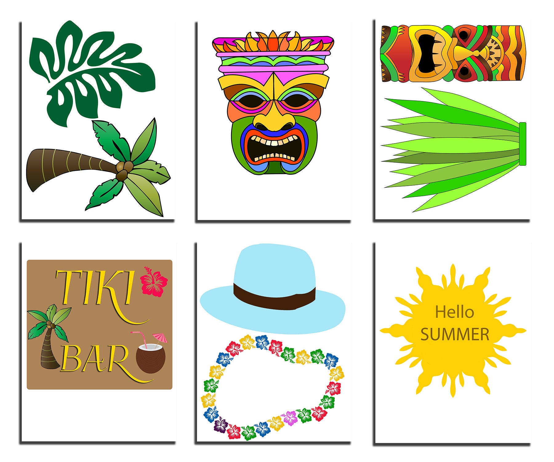 Kit De Accesorios Fotográficos Hawaianos 29 Pcs - Para Photocall | Fiestas Playa Y Piscina