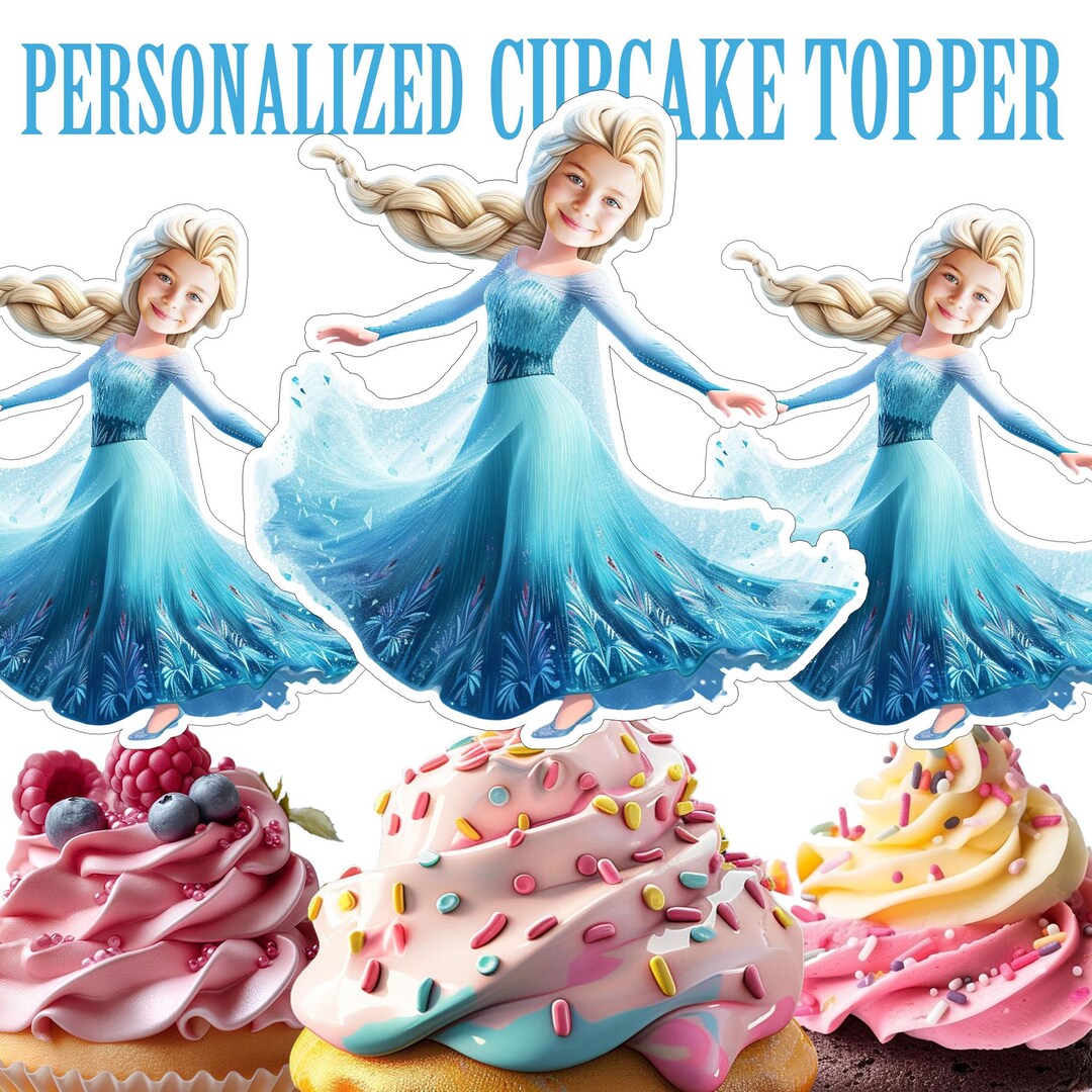 Frozen Elsa Cupcake Topper, Personalized Frozen Elsa Cupcake Topper ...