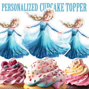 Frozen Elsa Cupcake Topper, Personalized Frozen Elsa Cupcake Topper, Printable Custom Photo Frozen Elsa Cupcake Topper Frozen Birthday Decor