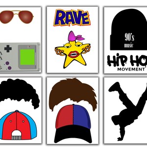 90s Photo Booth Props: "90s PARTY Props" 90s Themed Photobooth,nineties ...
