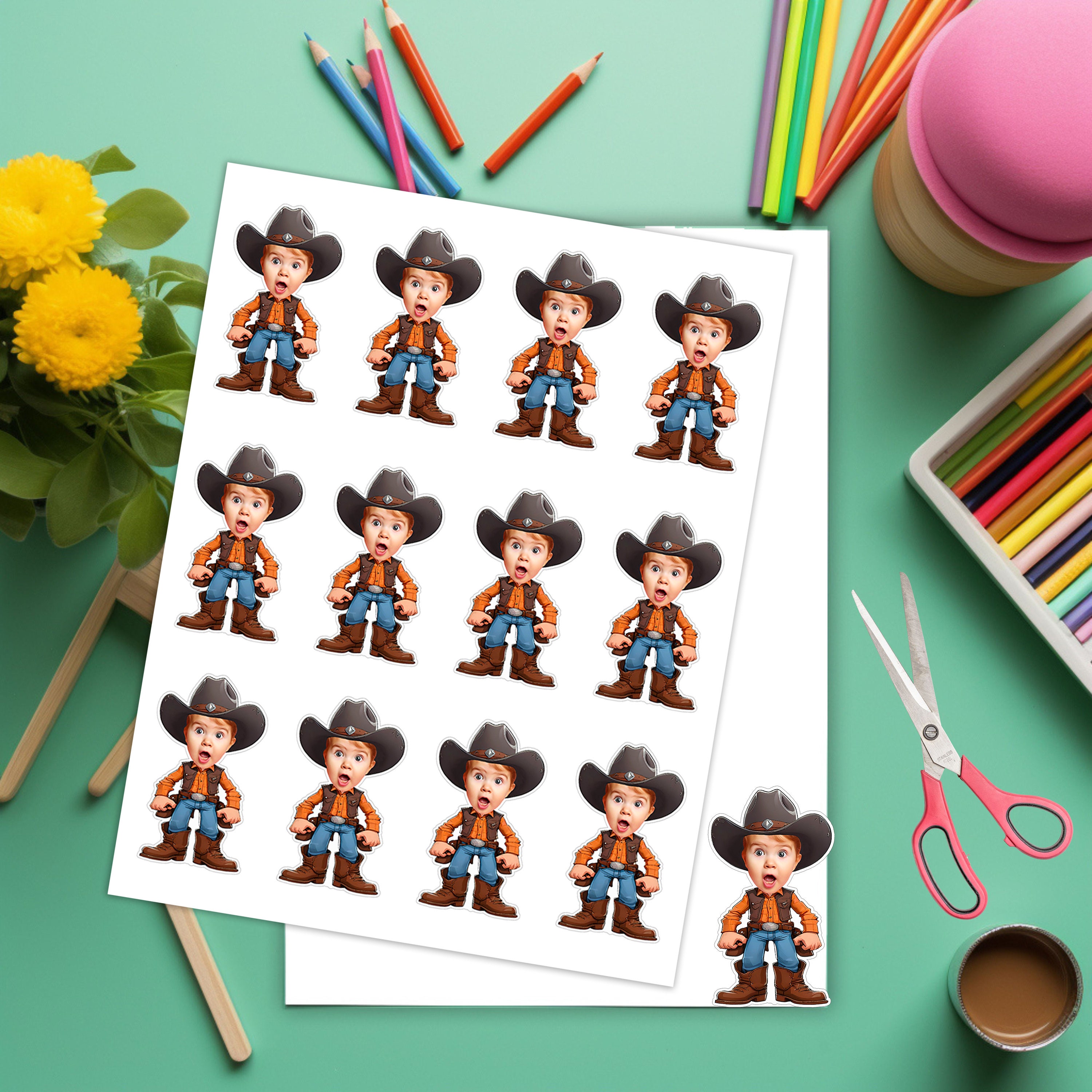Cowboy Cupcake Topper, Personalized Cowboy Cupcake Topper, Printable ...