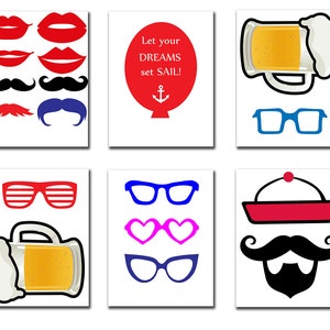 Nautical Party Photo Booth Props: "printable PARTY Props" Sailor Party Photo Booth Prop Navy ...