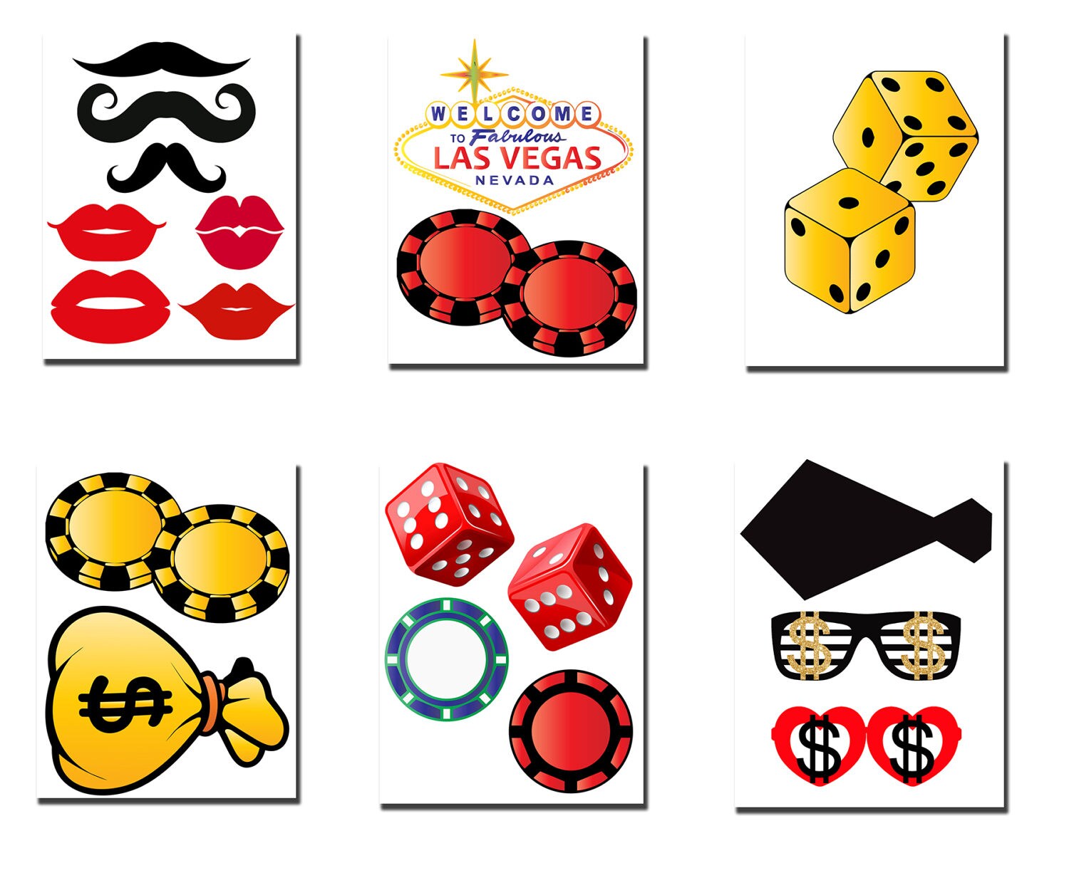 Casino Photo Booth Props: las VEGAS Party Poker Party Props,poker Night ...