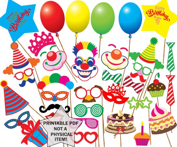 Birthday party photo booth props