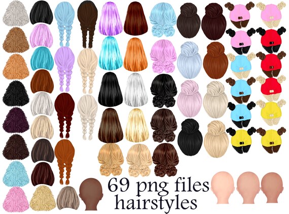 Hairstyles Clipart Girls Hair Clipart Hair Clip Art Womans - Etsy